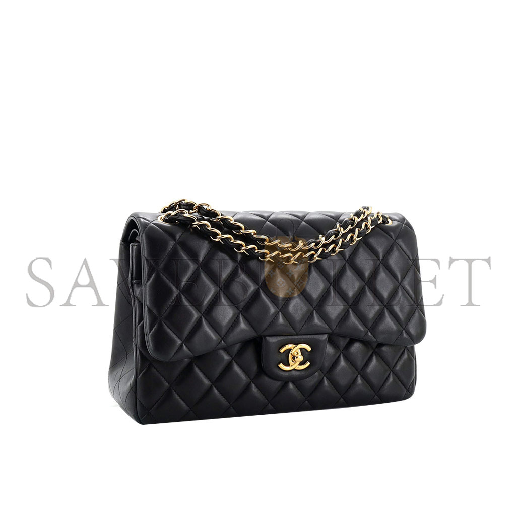 CHANEL MASTER CLASSIC DOUBLE FLAP BAG QUILTED LAMBSKIN JUMBO (30*19.5*10cm)